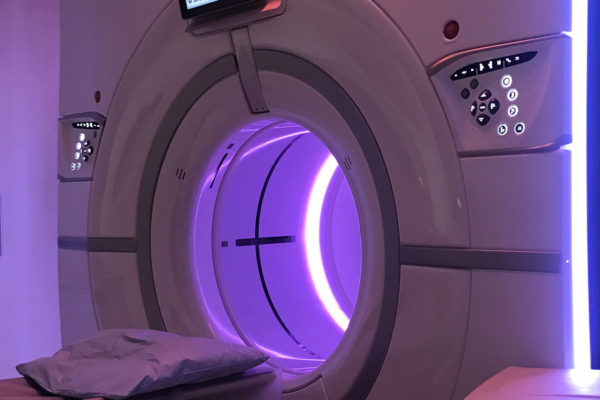 An MRI machine uses IoT to determine patient comfort levels.