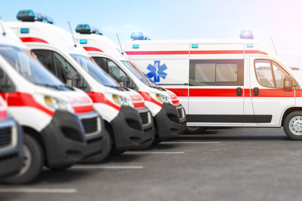 Ambulances that use IoT to monitor patient vital signs and the location of the ambulance.