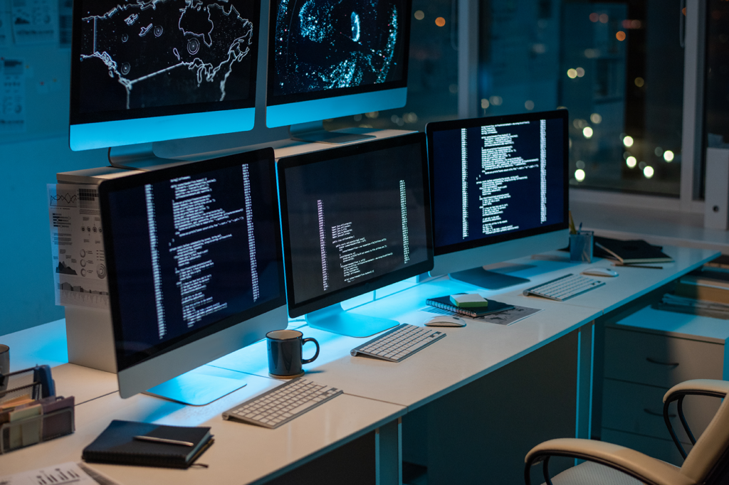 Computer engineer station managing security for the Internet of Things.